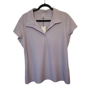 NWT Calia Women's Metal Lilly Johnny Collar Ribbed Polo Top Size XXL